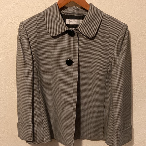 Tahari Houndstooth blazer jacket and skirt suit size 14 classy business suit - Picture 7 of 17